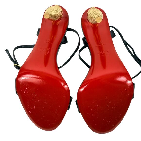 Christian Louboutin Lipqueen Patent Leather Sandals Black SIze 40 - Picture 8 of 10